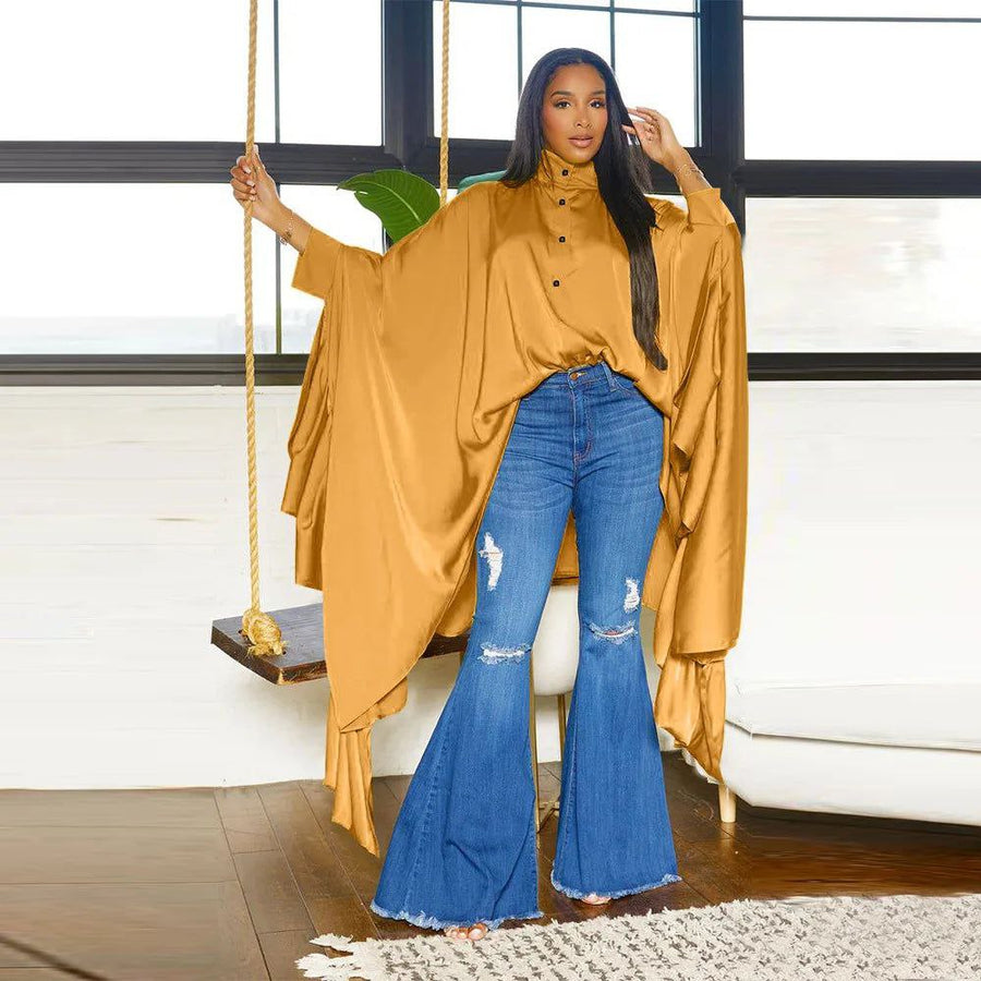 Cape Chemise Oversize Fluide Femme – Style Chic & Moderne – Manches Amples