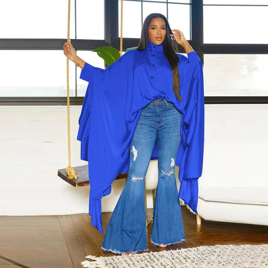 Cape Chemise Oversize Fluide Femme – Style Chic & Moderne – Manches Amples